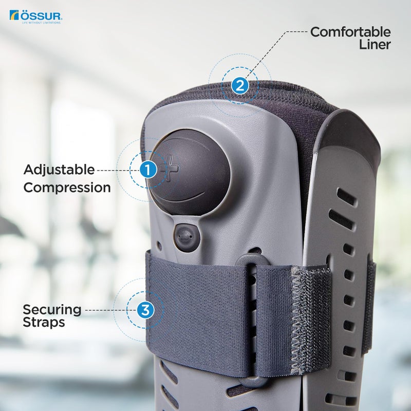 Ossur Rebound Air Walker Boot | Comfortable Walking Boot with Compression Straps & Air Pump Rocker Bottom | Walking Boot for Broken Foot, Walking Boot for Sprained Ankle (Low Top, Large) - Image 2